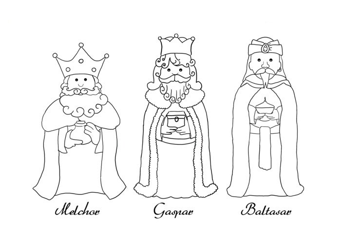 Dibujos de los Reyes Magos para Colorear